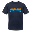 Crested Butte T-Shirt - Retro Mountain & Birds Unisex Crested Butte T Shirt - navy