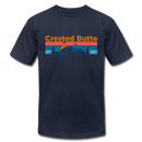 Crested Butte T-Shirt - Retro Mountain & Birds Unisex Crested Butte T Shirt - navy