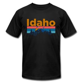 Idaho T-Shirt - Retro Mountain & Birds Unisex Idaho T Shirt - black