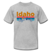 Idaho T-Shirt - Retro Mountain & Birds Unisex Idaho T Shirt - heather gray