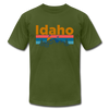 Idaho T-Shirt - Retro Mountain & Birds Unisex Idaho T Shirt - olive