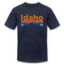 Idaho T-Shirt - Retro Mountain & Birds Unisex Idaho T Shirt - navy
