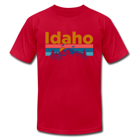 Idaho T-Shirt - Retro Mountain & Birds Unisex Idaho T Shirt - red
