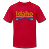 Idaho T-Shirt - Retro Mountain & Birds Unisex Idaho T Shirt - red