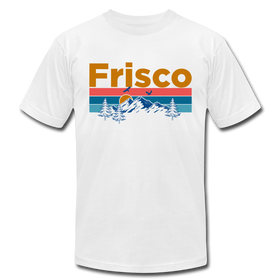 Frisco, Colorado T-Shirt - Retro Mountain & Birds Unisex Frisco T Shirt - white