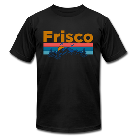 Frisco, Colorado T-Shirt - Retro Mountain & Birds Unisex Frisco T Shirt - black