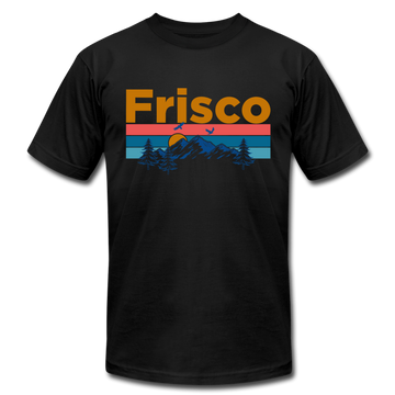 Frisco, Colorado T-Shirt - Retro Mountain & Birds Unisex Frisco T Shirt - black