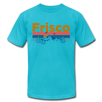 Frisco, Colorado T-Shirt - Retro Mountain & Birds Unisex Frisco T Shirt - turquoise