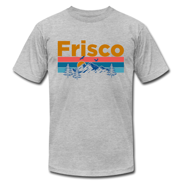Frisco, Colorado T-Shirt - Retro Mountain & Birds Unisex Frisco T Shirt - heather gray
