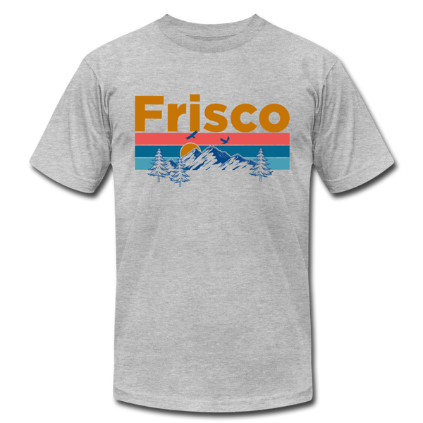 Frisco, Colorado T-Shirt - Retro Mountain & Birds Unisex Frisco T Shirt - heather gray