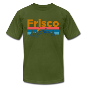 Frisco, Colorado T-Shirt - Retro Mountain & Birds Unisex Frisco T Shirt - olive