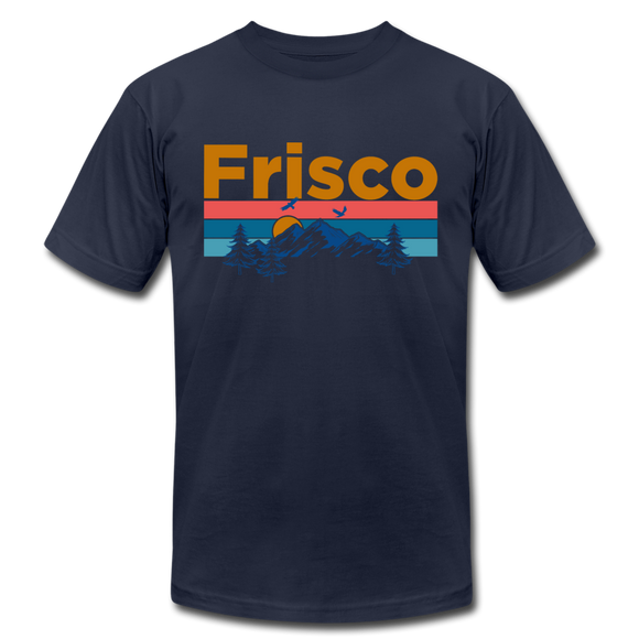 Frisco, Colorado T-Shirt - Retro Mountain & Birds Unisex Frisco T Shirt - navy