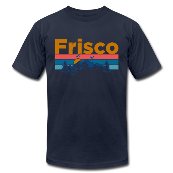 Frisco, Colorado T-Shirt - Retro Mountain & Birds Unisex Frisco T Shirt - navy