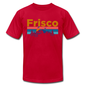 Frisco, Colorado T-Shirt - Retro Mountain & Birds Unisex Frisco T Shirt - red