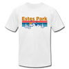 Estes Park, Colorado T-Shirt - Retro Mountain & Birds Unisex Estes Park T Shirt - white