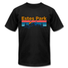 Estes Park, Colorado T-Shirt - Retro Mountain & Birds Unisex Estes Park T Shirt - black