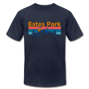 Estes Park, Colorado T-Shirt - Retro Mountain & Birds Unisex Estes Park T Shirt - navy