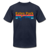 Estes Park, Colorado T-Shirt - Retro Mountain & Birds Unisex Estes Park T Shirt - navy