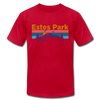Estes Park, Colorado T-Shirt - Retro Mountain & Birds Unisex Estes Park T Shirt - red