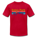 Estes Park, Colorado T-Shirt - Retro Mountain & Birds Unisex Estes Park T Shirt - red