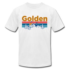Golden, Colorado T-Shirt - Retro Mountain & Birds Unisex Golden T Shirt - white