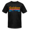 Golden, Colorado T-Shirt - Retro Mountain & Birds Unisex Golden T Shirt - black