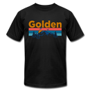 Golden, Colorado T-Shirt - Retro Mountain & Birds Unisex Golden T Shirt - black