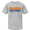 Golden, Colorado T-Shirt - Retro Mountain & Birds Unisex Golden T Shirt - heather gray