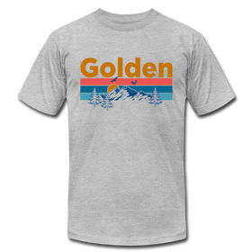 Golden, Colorado T-Shirt - Retro Mountain & Birds Unisex Golden T Shirt - heather gray