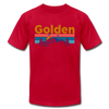 Golden, Colorado T-Shirt - Retro Mountain & Birds Unisex Golden T Shirt - red