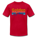 Golden, Colorado T-Shirt - Retro Mountain & Birds Unisex Golden T Shirt - red