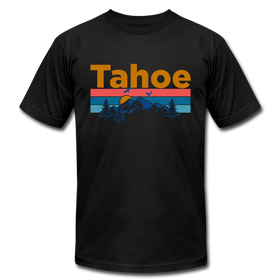 Lake Tahoe, California T-Shirt - Retro Mountain & Birds Unisex Lake Tahoe T Shirt - black