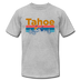 Lake Tahoe, California T-Shirt - Retro Mountain & Birds Unisex Lake Tahoe T Shirt - heather gray