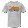 Lake Tahoe, California T-Shirt - Retro Mountain & Birds Unisex Lake Tahoe T Shirt - heather gray