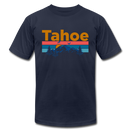 Lake Tahoe, California T-Shirt - Retro Mountain & Birds Unisex Lake Tahoe T Shirt - navy
