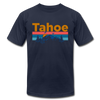 Lake Tahoe, California T-Shirt - Retro Mountain & Birds Unisex Lake Tahoe T Shirt - navy