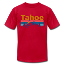 Lake Tahoe, California T-Shirt - Retro Mountain & Birds Unisex Lake Tahoe T Shirt - red
