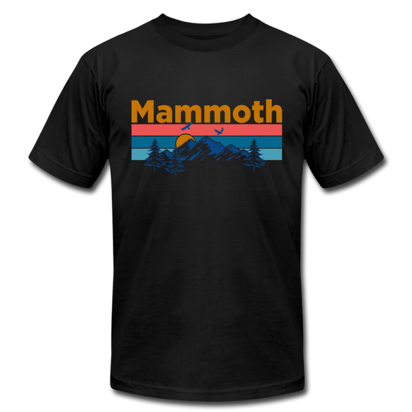 Mammoth, California T-Shirt - Retro Mountain & Birds Unisex Mammoth T Shirt - black