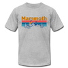 Mammoth, California T-Shirt - Retro Mountain & Birds Unisex Mammoth T Shirt - heather gray