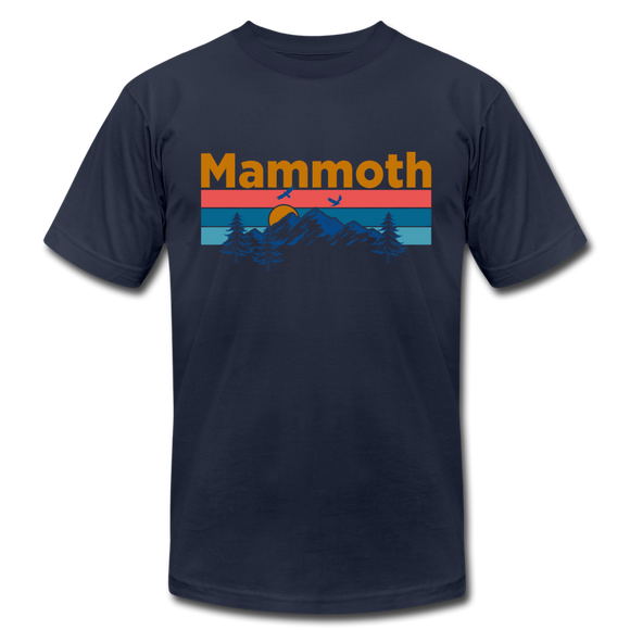 Mammoth, California T-Shirt - Retro Mountain & Birds Unisex Mammoth T Shirt - navy