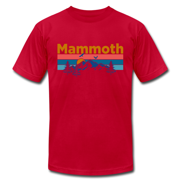 Mammoth, California T-Shirt - Retro Mountain & Birds Unisex Mammoth T Shirt - red