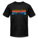 Jackson Hole, Wyoming T-Shirt - Retro Mountain & Birds Unisex Jackson Hole T Shirt - black