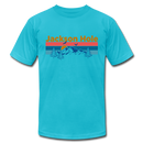 Jackson Hole, Wyoming T-Shirt - Retro Mountain & Birds Unisex Jackson Hole T Shirt - turquoise