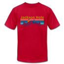 Jackson Hole, Wyoming T-Shirt - Retro Mountain & Birds Unisex Jackson Hole T Shirt - red