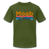 Moab, Utah T-Shirt - Retro Mountain & Birds Unisex Moab T Shirt - olive