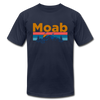 Moab, Utah T-Shirt - Retro Mountain & Birds Unisex Moab T Shirt - navy