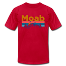 Moab, Utah T-Shirt - Retro Mountain & Birds Unisex Moab T Shirt - red