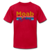 Moab, Utah T-Shirt - Retro Mountain & Birds Unisex Moab T Shirt - red