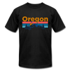 Oregon T-Shirt - Retro Mountain & Birds Unisex Oregon T Shirt - black