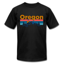 Oregon T-Shirt - Retro Mountain & Birds Unisex Oregon T Shirt - black